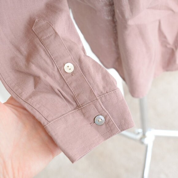 Aritzia Wilfred Free Boyfriend Button-Up Linen Shirt in Nomad Taupe Sz S - Picture 8 of 9